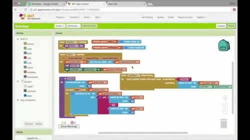 Learn Information from Google Sheets in MIT App Inventor