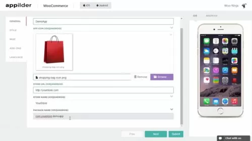 create iOS and Android app for WooCommerce retailer