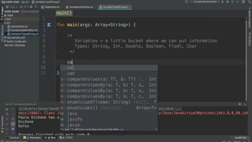 Kotlin Developer Masterclass – Construct Android & Kotlin Apps : Kotlin Variable kind String