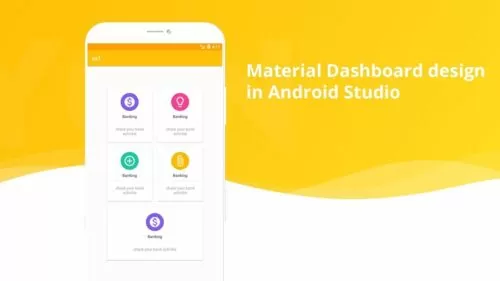 Material Home Page Design (Dashboard) in android studio