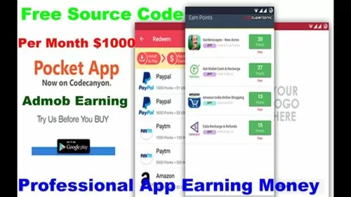 Pocket Reward App Source Code - Earning Money App - Android Studio Free Source Code - 2019 Tech Tips