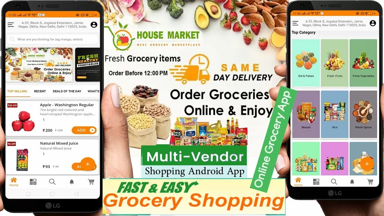 Grocery Multi-Vendor, Multi-Retailer and Supply Boy Android Apps with Interactive Admin Panel Evaluation