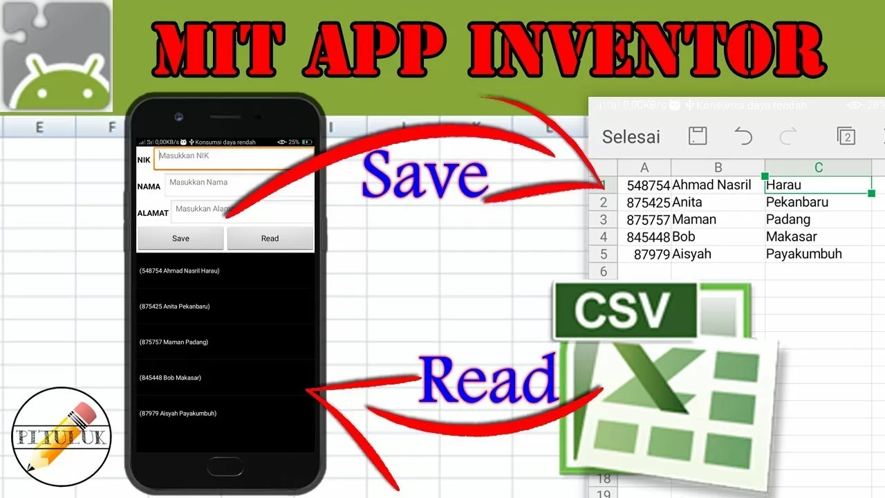 Save to Excel and Learn to Listview | MIT App Inventor