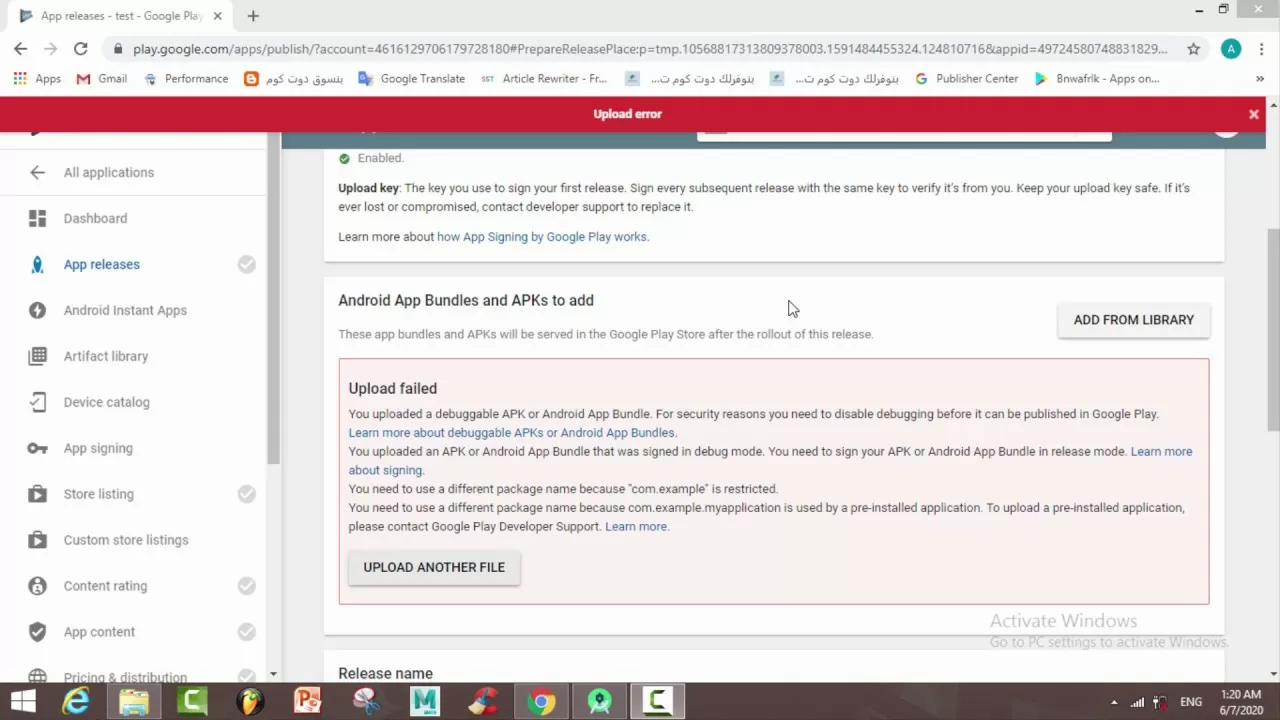 You uploaded a debuggable APK or Android App Bundle in google play for android studio