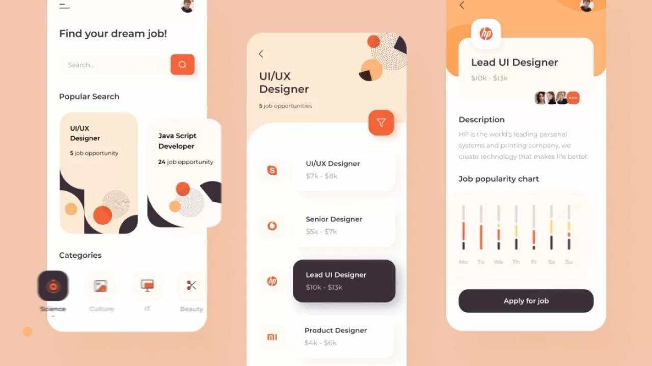 Best 20 Example UI/UX Design For Mobile App | UI/UX Animation Design