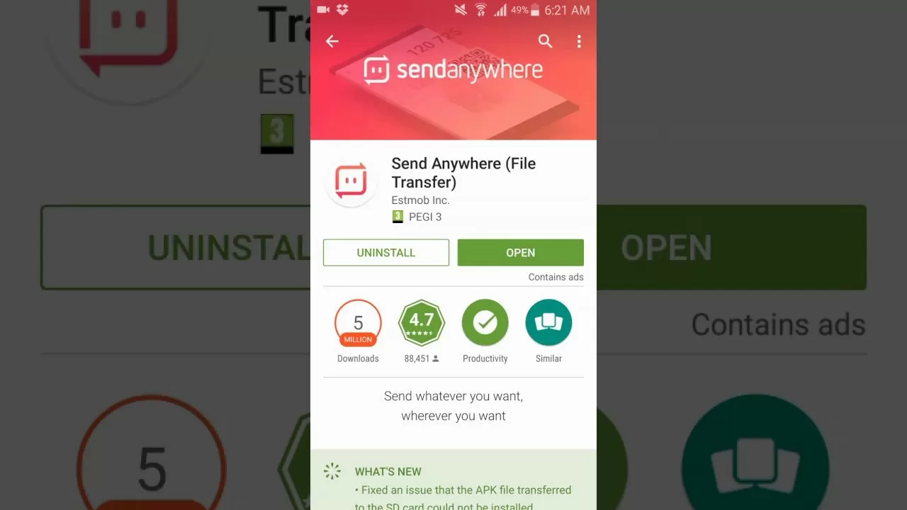 Send Anywhere - Transfer Any Android File Without Data or Wifi