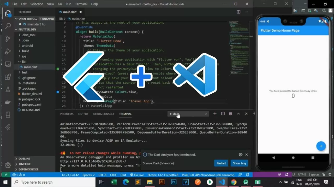 Learn how to set up Flutter in VsCode and run Android Emulator [Full Stack 2020]