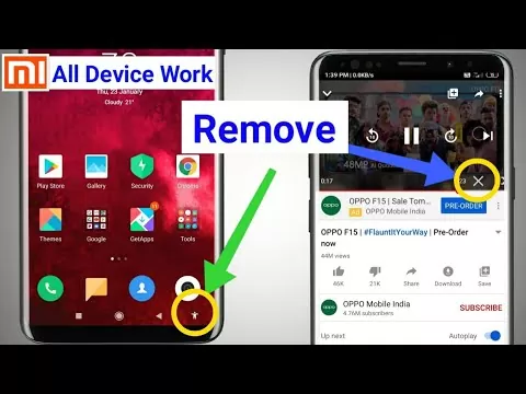 How To Remove The ❌ Button From YouTube Videos / Xiaomi All Device Accessibility Button Remove