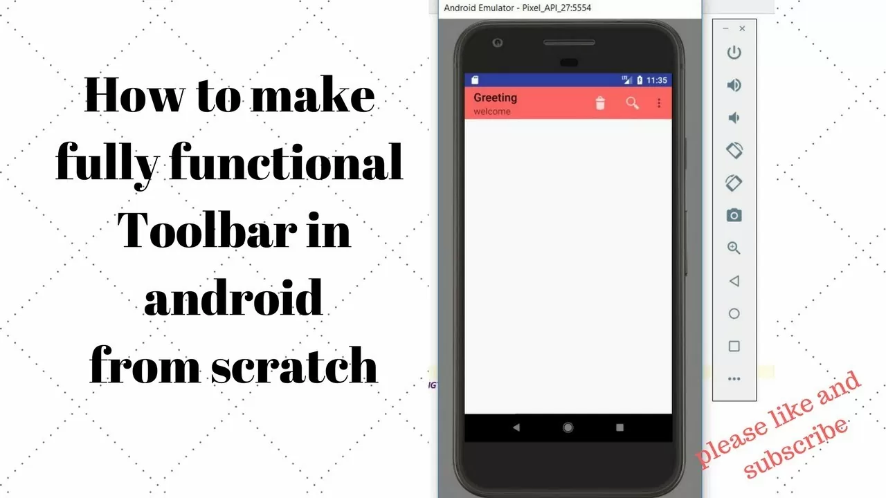 How to use Toolbar in android as Actionbar ||with icon and search button || android material design