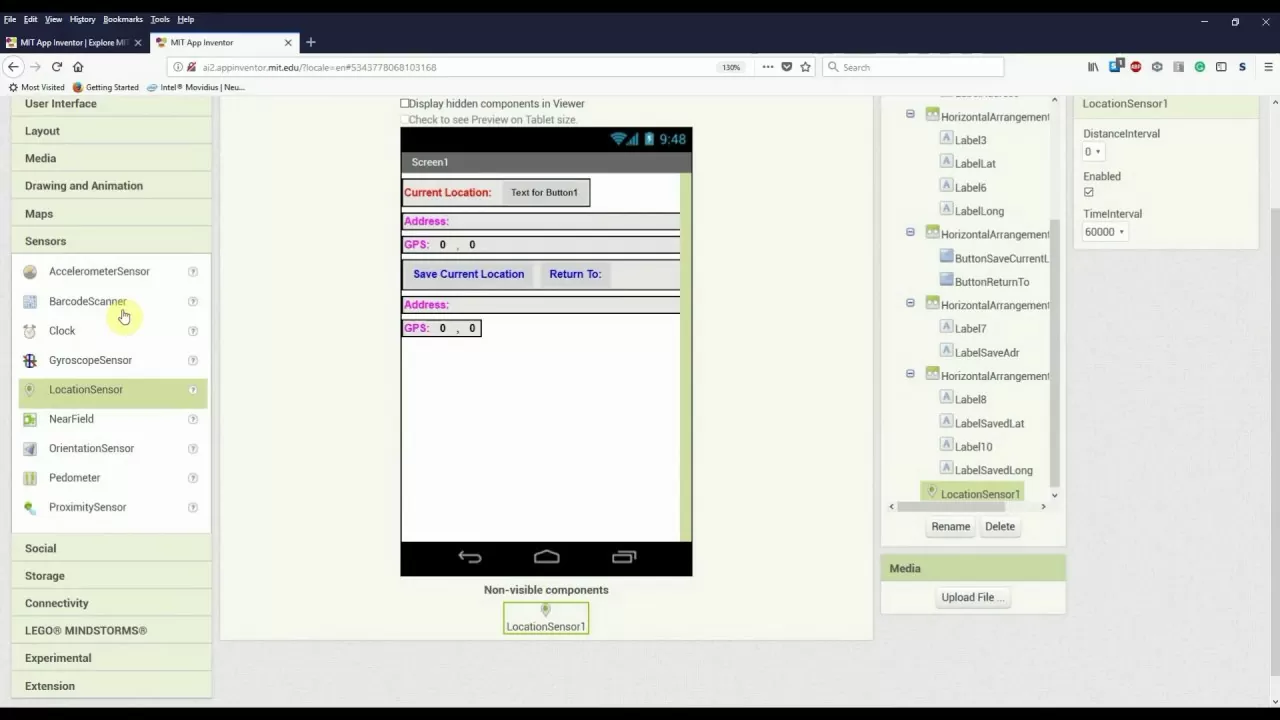 Taking part in with GPS module in Android (MIT App Inventor)