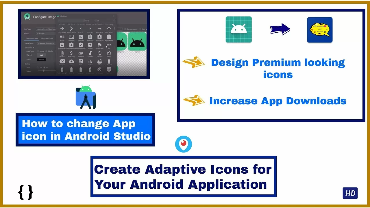 How to change App Icon in Android Studio| Create Premium looking icons |.