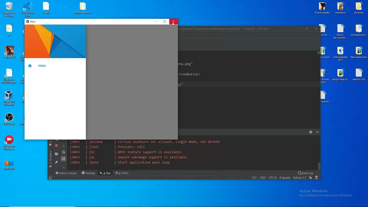 Creacion de aplicaciones android con python – kivymd – inicio 01