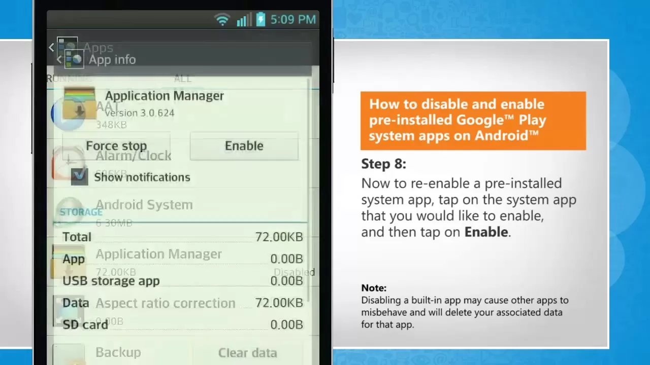 How to Enable?Disable pre-installed Google™ Play system apps on Android™