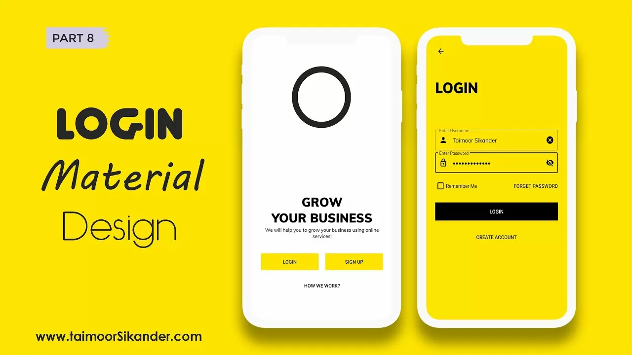 Material Design Login Screen in Android Studio – Part 8 – City Guide App – 2020