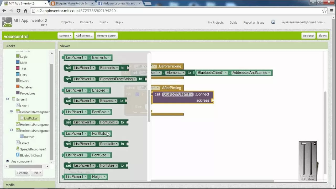 speech recognition android app using MIT app inventor